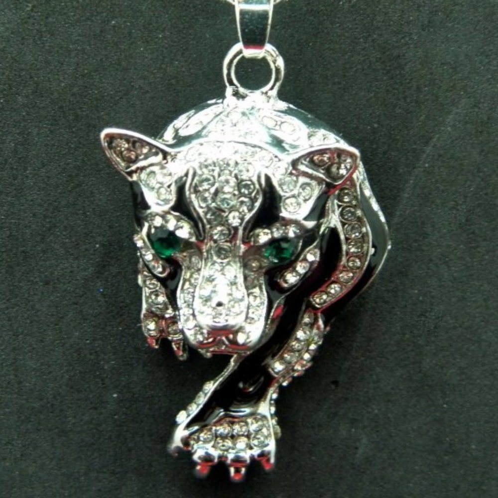 Austrian Crystals & Emerald  Tiger Pendant